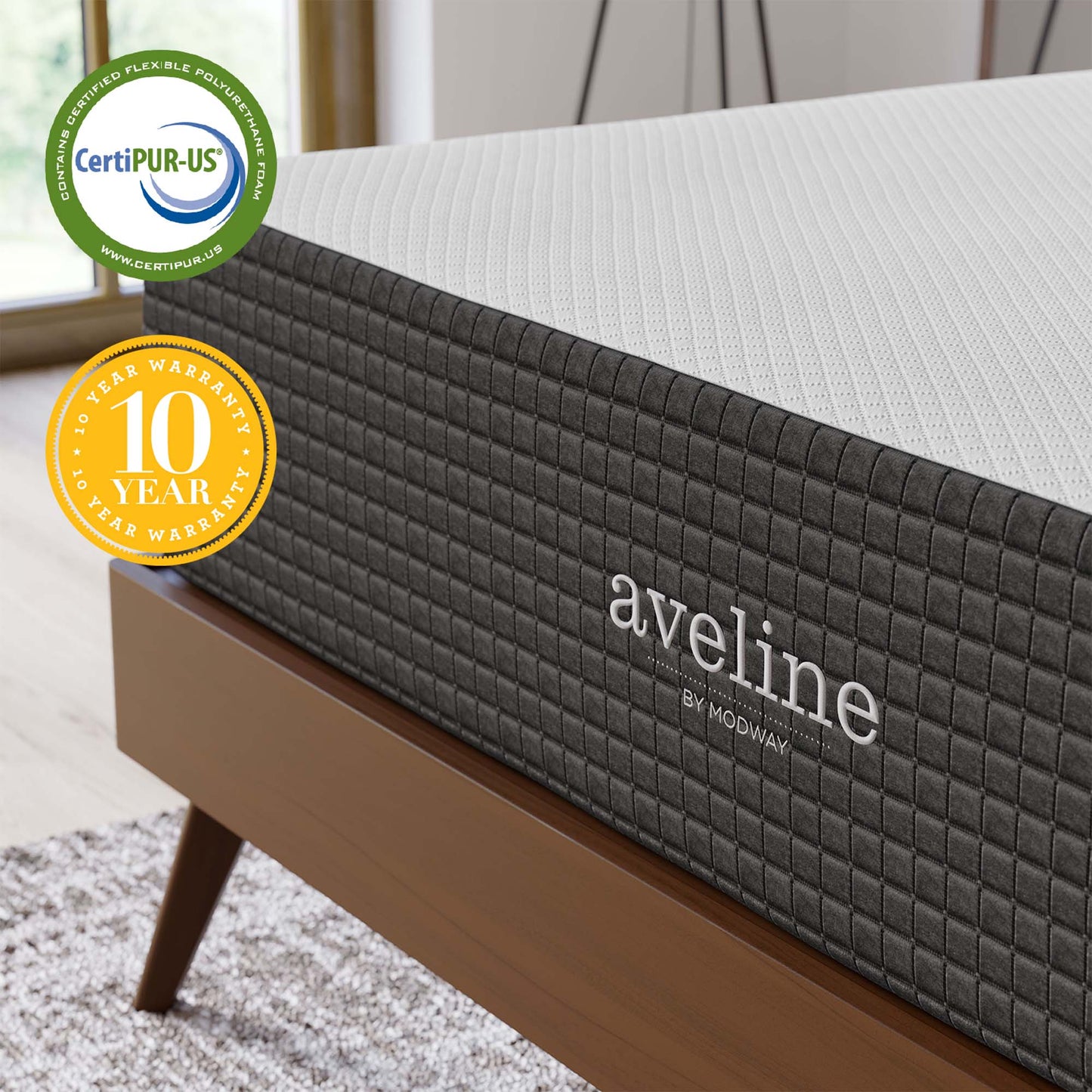 Modway - Aveline 12" Memory Foam Queen Mattress by Modway  Mattresses Twin White - MOD-6600-WHI