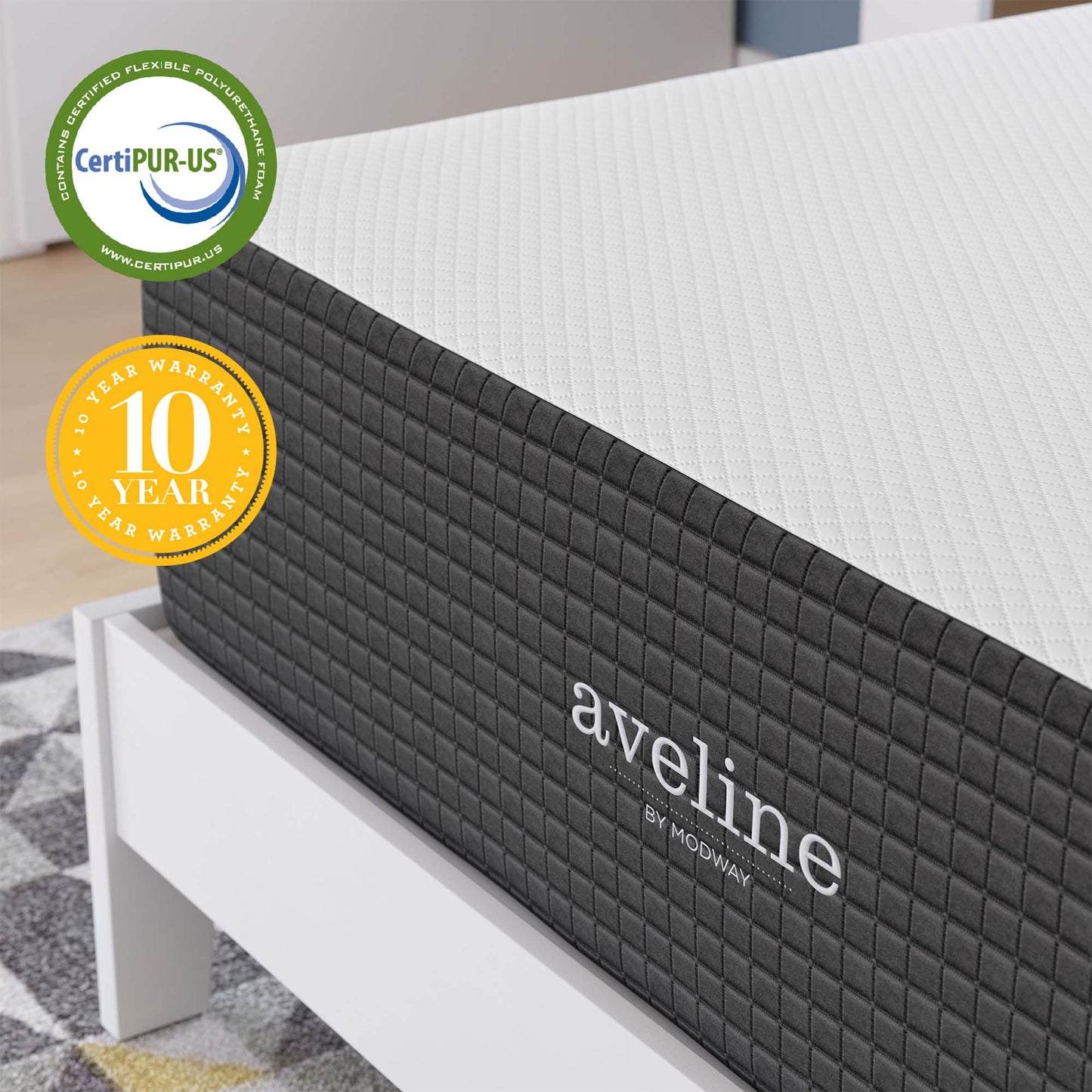 Modway - Aveline 14" Memory Foam Full Mattress by Modway  Mattresses Twin White - MOD-6603-WHI