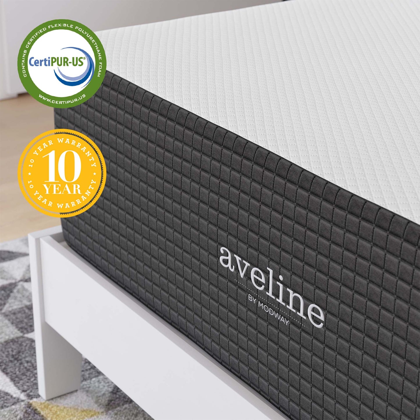 Modway - Aveline 16" Memory Foam Full Mattress by Modway  Mattresses Twin White - MOD-6607-WHI