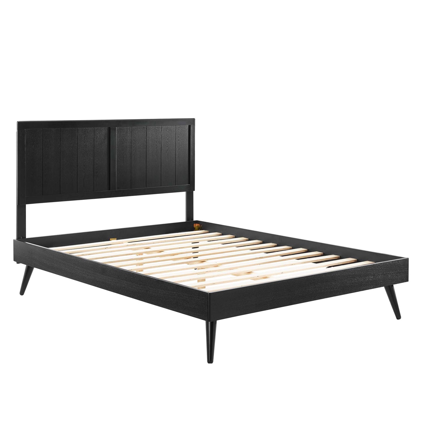 Modway - Alana Wood King Platform Bed With Splayed Legs by Modway  Bedroom Beds Black - MOD-6620-BLK