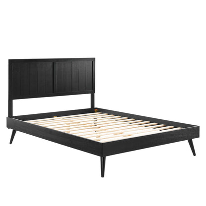 Modway - Alana Wood King Platform Bed With Splayed Legs by Modway  Bedroom Beds Black - MOD-6620-BLK