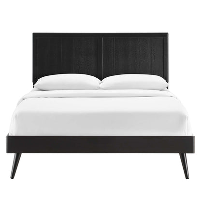 Modway - Alana Wood King Platform Bed With Splayed Legs by Modway  Bedroom Beds Black - MOD-6620-BLK