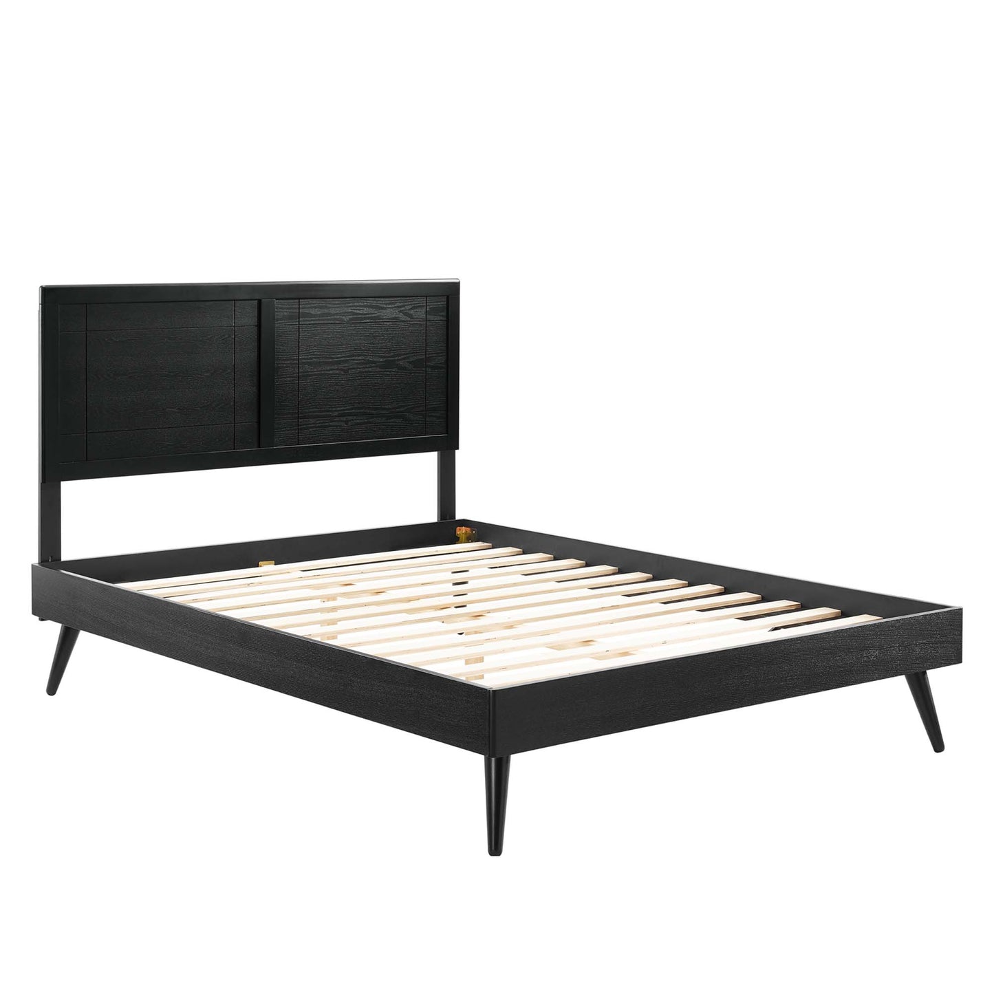 Modway - Marlee Wood Full Platform Bed With Splayed Legs by Modway  Bedroom Beds Blue - MOD-6628-BLK