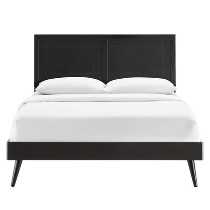 Modway - Marlee Wood Full Platform Bed With Splayed Legs by Modway  Bedroom Beds Blue - MOD-6628-BLK