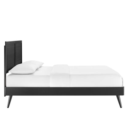 Modway - Marlee Wood King Platform Bed With Splayed Legs by Modway  Bedroom Beds Black - MOD-6629-BLK