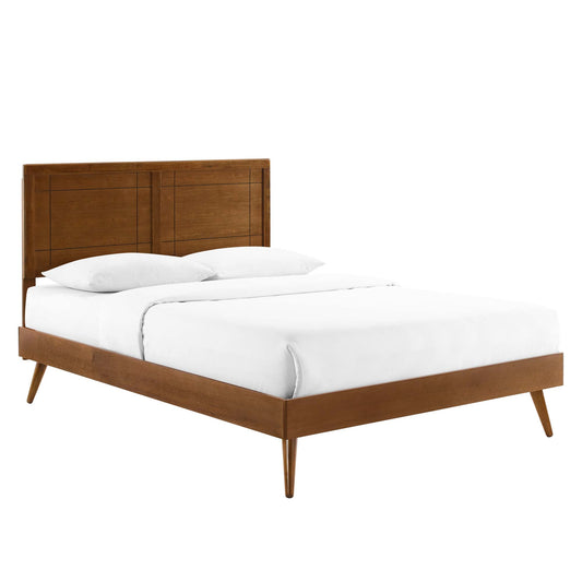 Modway - Marlee Wood King Platform Bed With Splayed Legs by Modway  Bedroom Beds Brown - MOD-6629-WAL