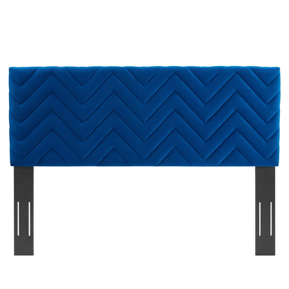 Modway Outlet Mercy Chevron Tufted Performance Velvet Full/Queen Headboard by Modway  Bedroom Furniture Navy - MOD-6659-NAV
