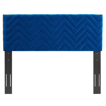 Modway Outlet Mercy Chevron Tufted Performance Velvet Full/Queen Headboard by Modway  Bedroom Furniture Navy - MOD-6659-NAV