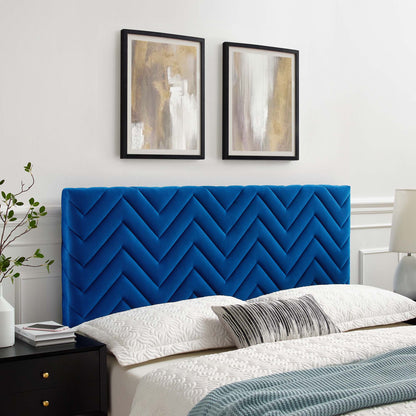 Modway Outlet Mercy Chevron Tufted Performance Velvet Full/Queen Headboard by Modway  Bedroom Furniture Navy - MOD-6659-NAV