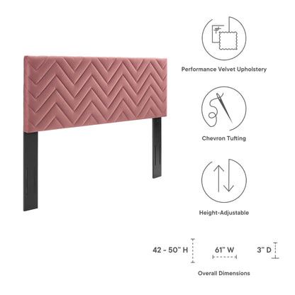 Modway Outlet Mercy Chevron Tufted Performance Velvet King/California King Headboard by Modway  Bedroom Furniture Dusty Rose - MOD-6660-DUS