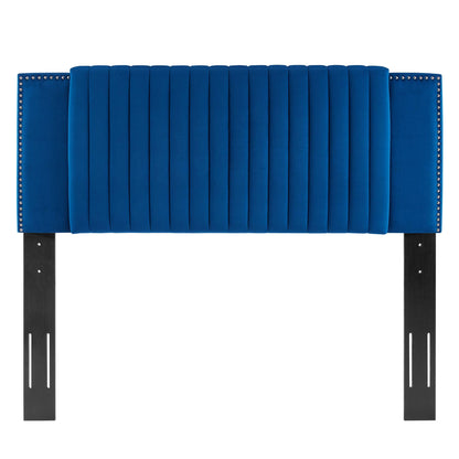 Modway Outlet Felicity Channel Tufted Performance Velvet King/California King Headboard by Modway  Bedroom Furniture Navy - MOD-6663-NAV