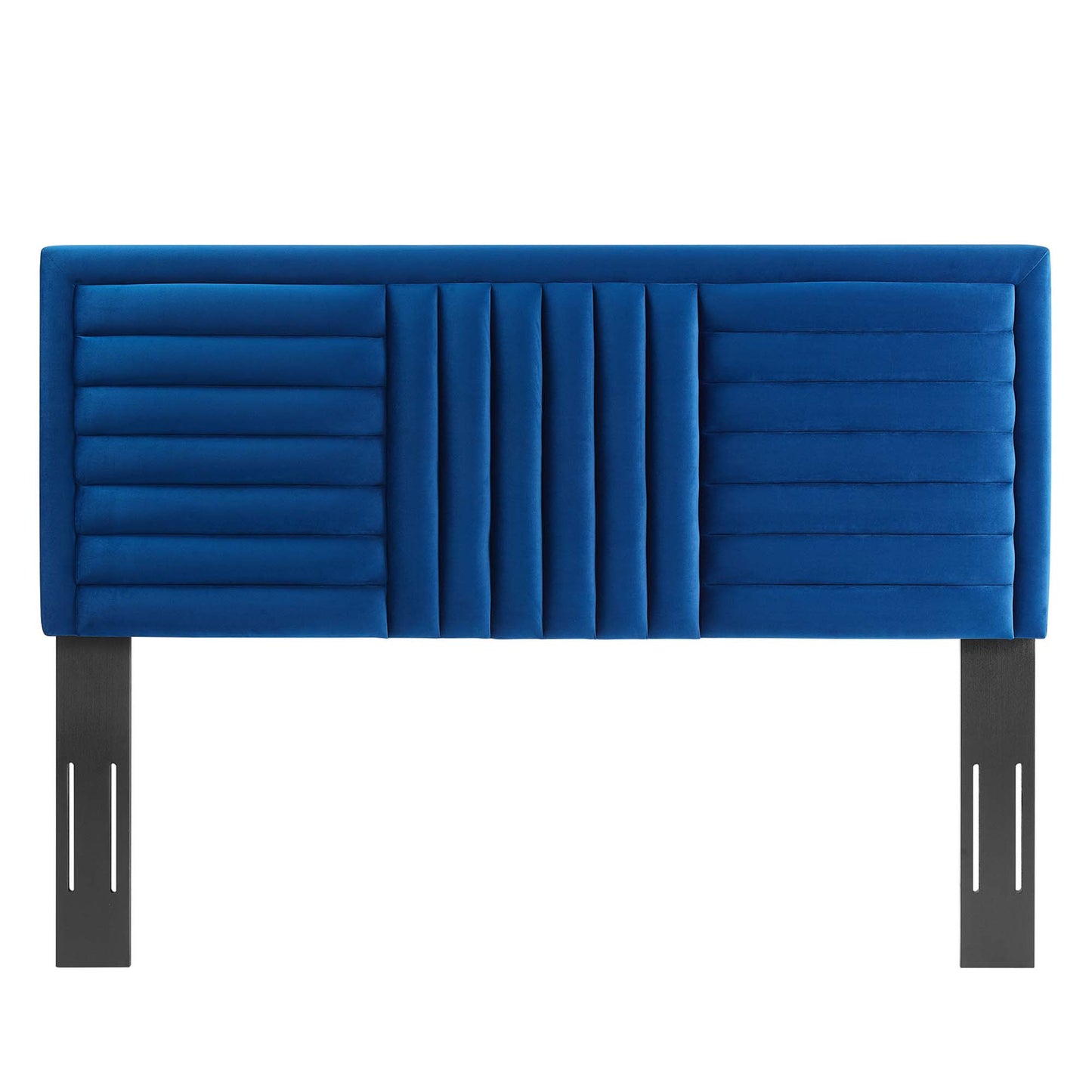Modway - Believe Channel Tufted Performance Velvet Full/Queen Headboard by Modway  Bedroom Headboards Blue - MOD-6665-NAV