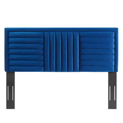 Modway - Believe Channel Tufted Performance Velvet Full/Queen Headboard by Modway  Bedroom Headboards Blue - MOD-6665-NAV