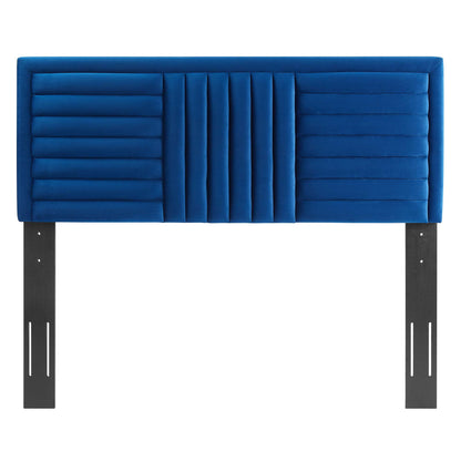Modway - Believe Channel Tufted Performance Velvet Full/Queen Headboard by Modway  Bedroom Headboards Blue - MOD-6665-NAV