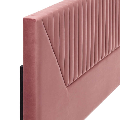 Modway Outlet Patience Channel Tufted Performance Velvet King/California King Headboard by Modway  Bedroom Furniture Dusty Rose - MOD-6669-DUS