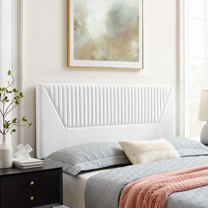 Modway Outlet Patience Channel Tufted Performance Velvet King/California King Headboard by Modway  Bedroom Furniture White - MOD-6669-WHI