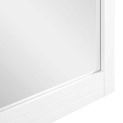 White framed mirror with a clean, minimalist design.