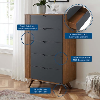 Modway Outlet Dylan Chest by Modway  Bedroom Furniture Walnut Gray - MOD-6678-WAL-GRY