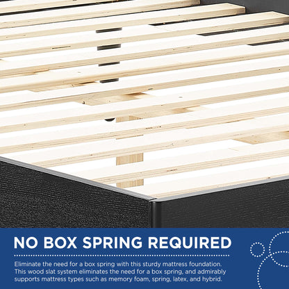 Modway Outlet Kelsea Cane and Wood King Platform Bed With Splayed Legs by Modway  Bedroom Furniture Black - MOD-6698-BLK