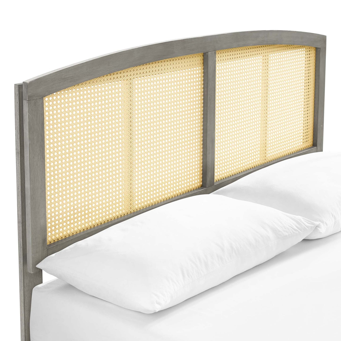 Modway Outlet Sierra Cane and Wood Full Platform Bed With Splayed Legs by Modway  Bedroom Furniture Gray - MOD-6700-GRY