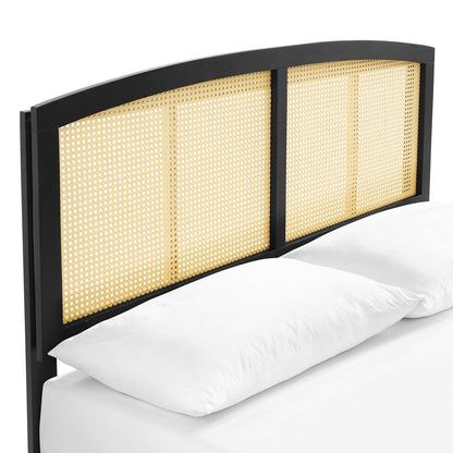 Modway Outlet Sierra Cane and Wood King Platform Bed With Splayed Legs by Modway  Bedroom Furniture Black - MOD-6702-BLK