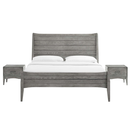 Modway Outlet Georgia 3 Piece King Bedroom Set by Modway  Bedroom Furniture Gray - MOD-6724-GRY-SET