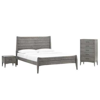 Modway Outlet Georgia 3 Piece King Bedroom Set by Modway  Bedroom Furniture Gray - MOD-6726-GRY-SET