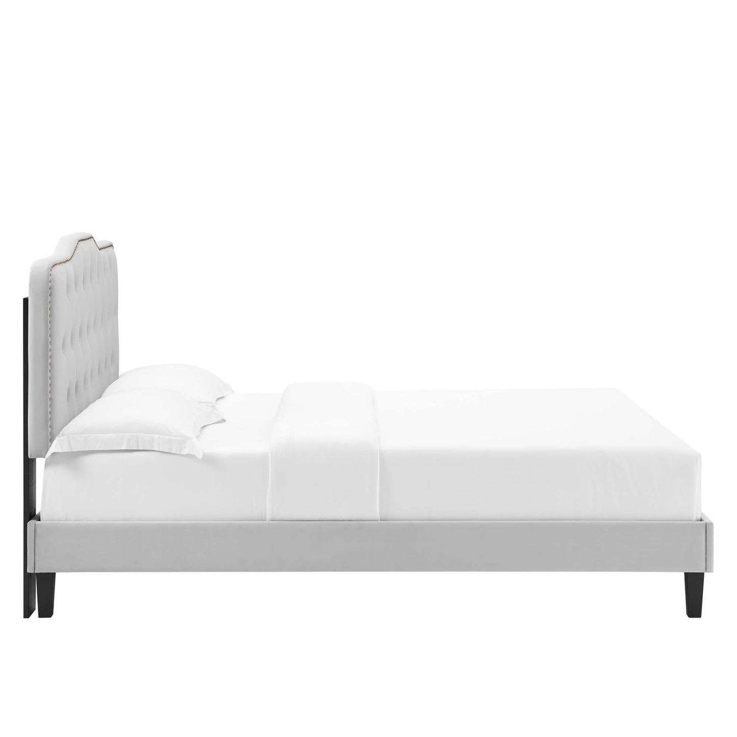 Modway - Amber Tufted Performance Velvet King Platform Bed by Modway  Bedroom Beds Gray - MOD-6786-LGR