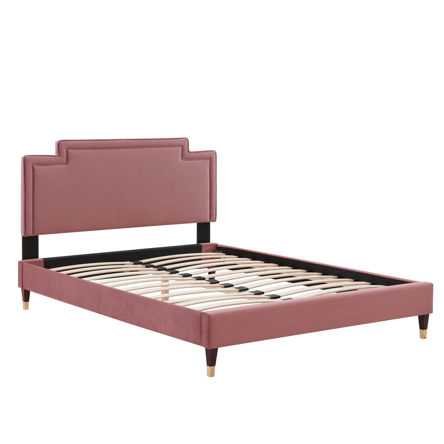 Modway Outlet Liva Performance Velvet Twin Bed by Modway  Bedroom Furniture Dusty Rose - MOD-6796-DUS