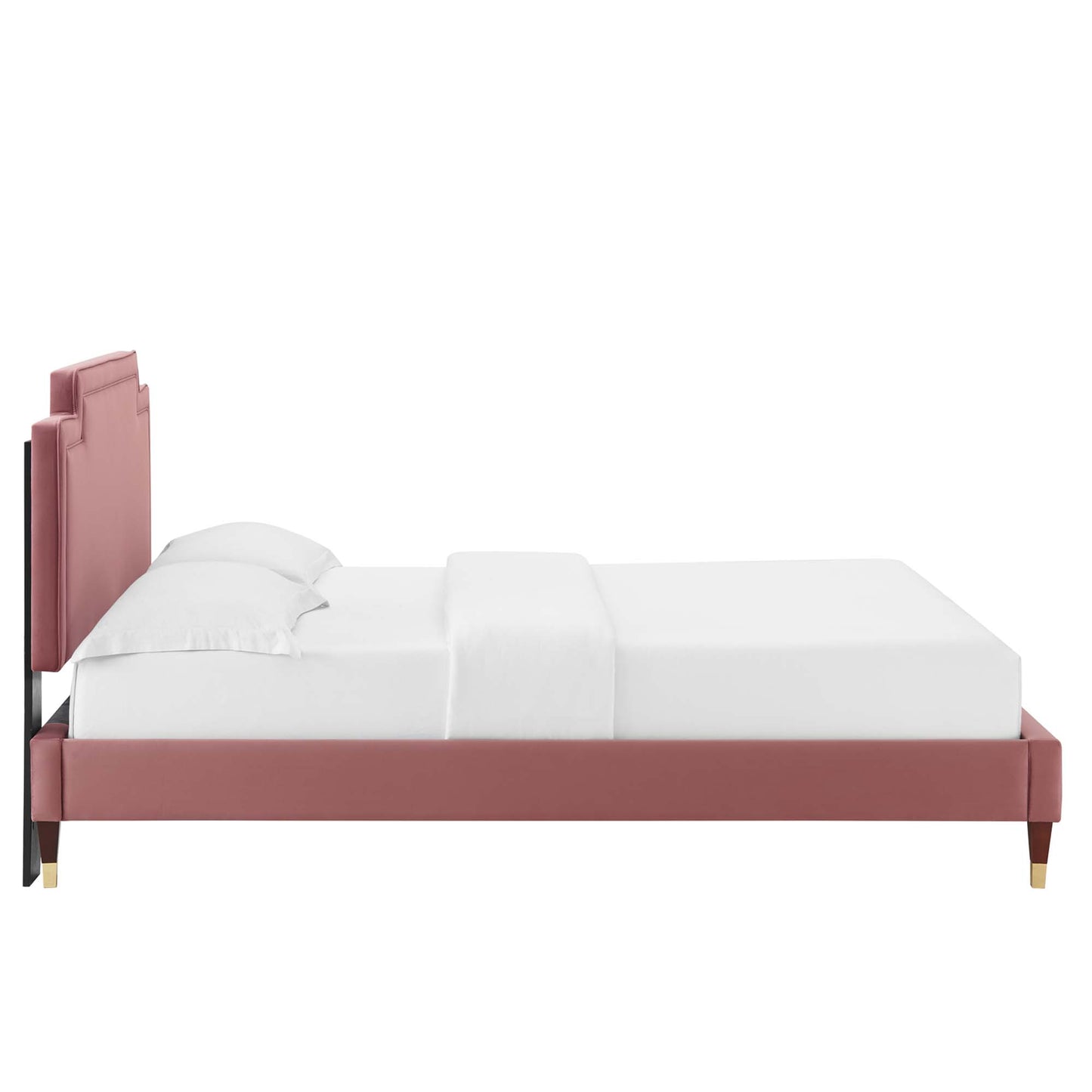 Modway Outlet Liva Performance Velvet Twin Bed by Modway  Bedroom Furniture Dusty Rose - MOD-6796-DUS