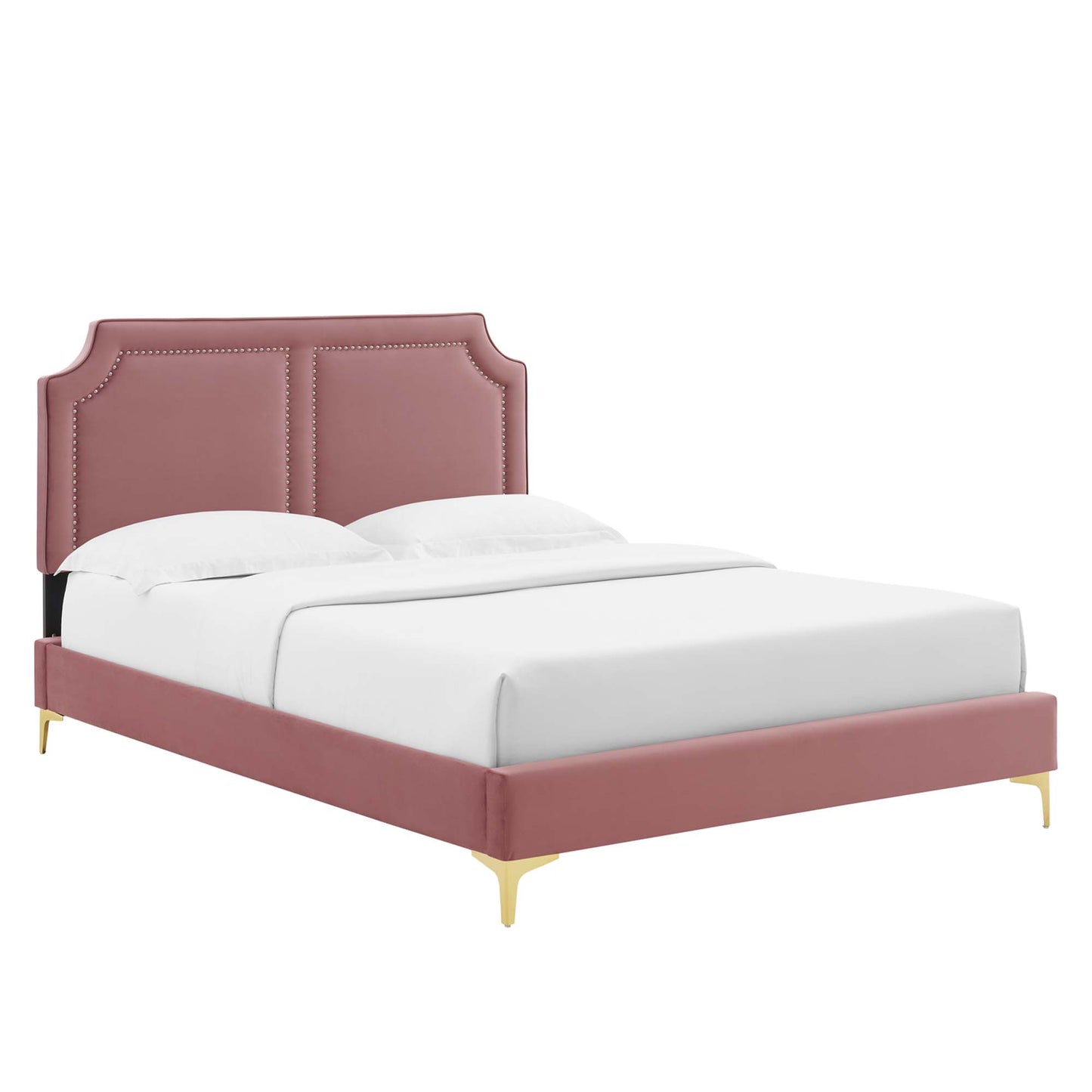 Modway Outlet Novi Performance Velvet King Bed by Modway  Bedroom Furniture Dusty Rose - MOD-6833-DUS