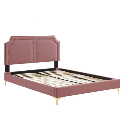 Modway Outlet Novi Performance Velvet King Bed by Modway  Bedroom Furniture Dusty Rose - MOD-6833-DUS