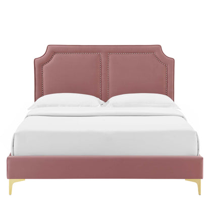 Modway Outlet Novi Performance Velvet King Bed by Modway  Bedroom Furniture Dusty Rose - MOD-6833-DUS
