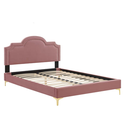 Modway Outlet Aviana Performance Velvet King Bed by Modway  Bedroom Furniture Dusty Rose - MOD-6834-DUS