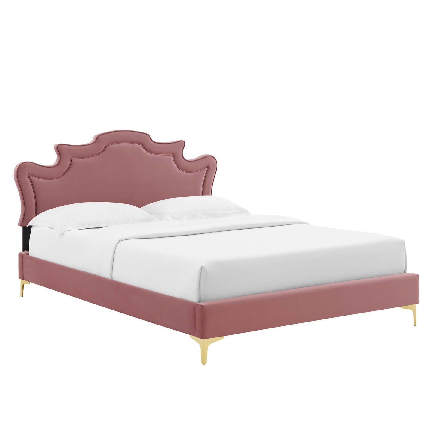 Modway Outlet Neena Performance Velvet King Bed by Modway  Bedroom Furniture Dusty Rose - MOD-6835-DUS
