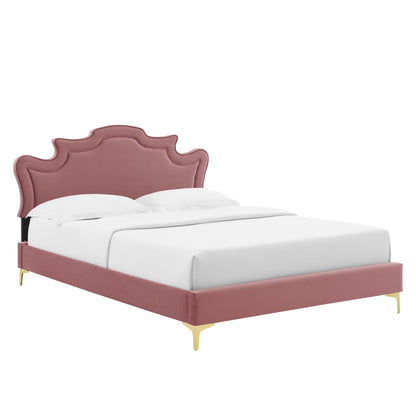 Modway Outlet Neena Performance Velvet King Bed by Modway  Bedroom Furniture Dusty Rose - MOD-6835-DUS