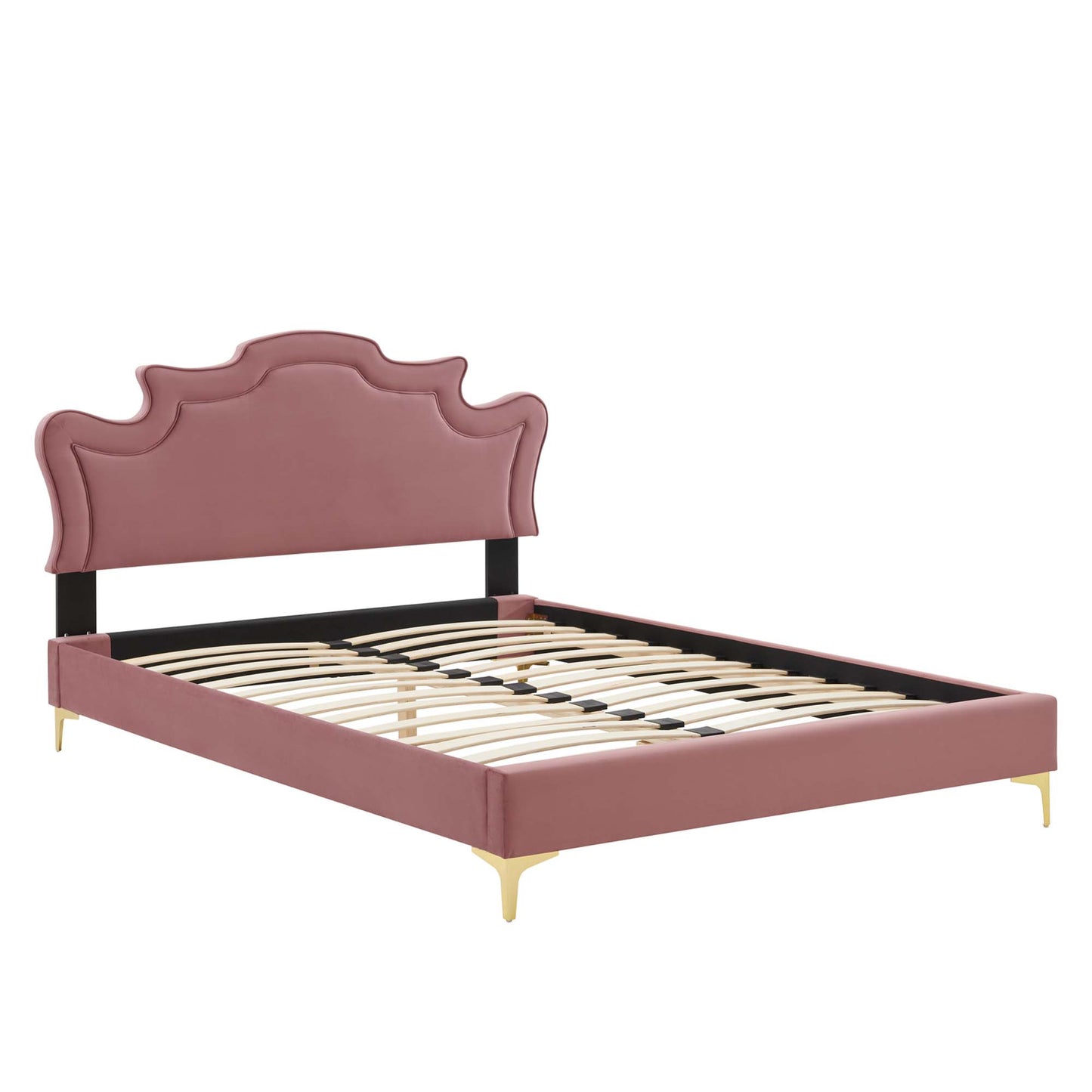 Modway Outlet Neena Performance Velvet King Bed by Modway  Bedroom Furniture Dusty Rose - MOD-6835-DUS
