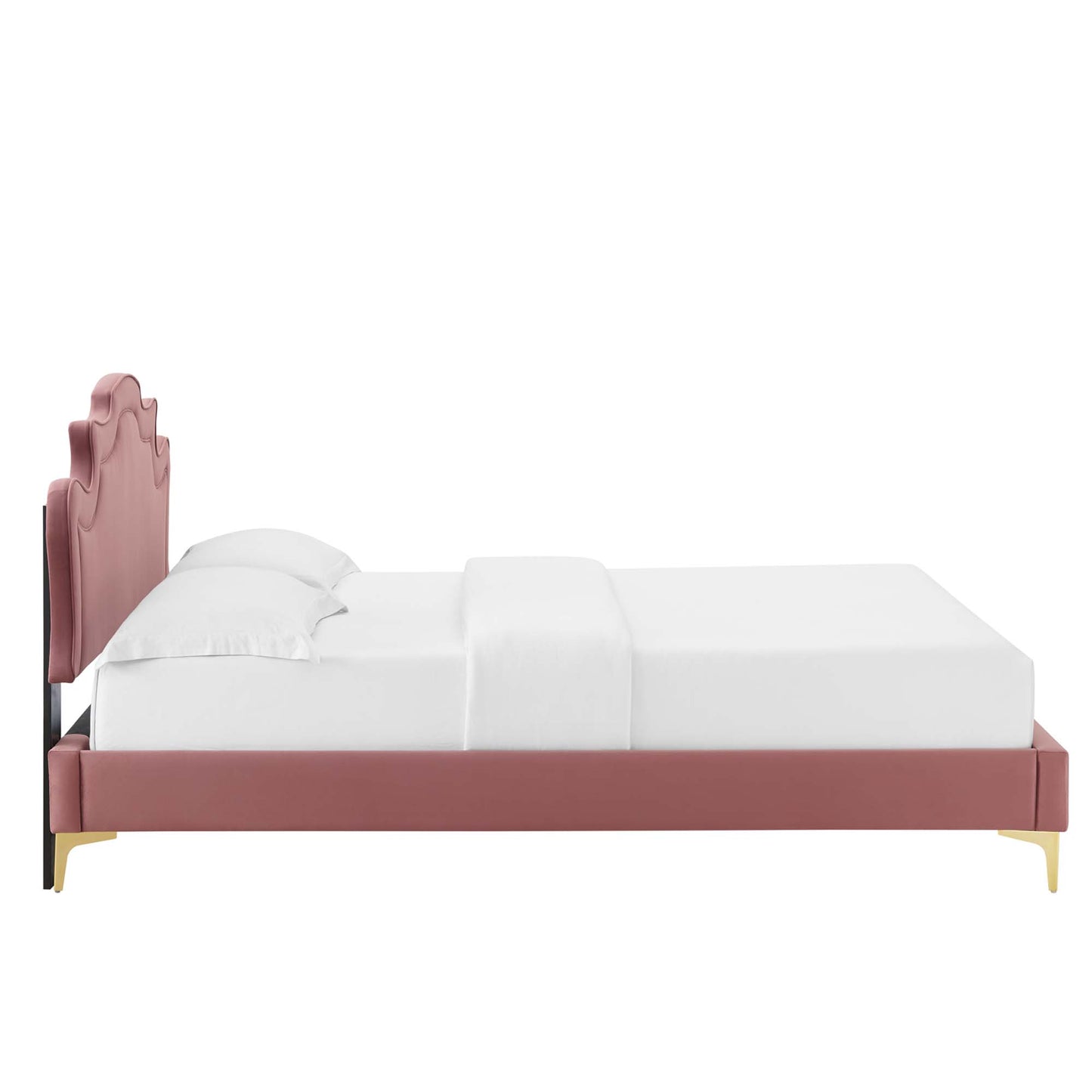 Modway Outlet Neena Performance Velvet King Bed by Modway  Bedroom Furniture Dusty Rose - MOD-6835-DUS