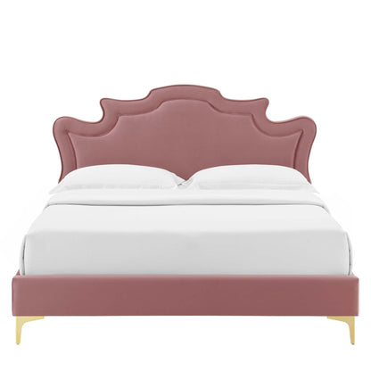 Modway Outlet Neena Performance Velvet King Bed by Modway  Bedroom Furniture Dusty Rose - MOD-6835-DUS
