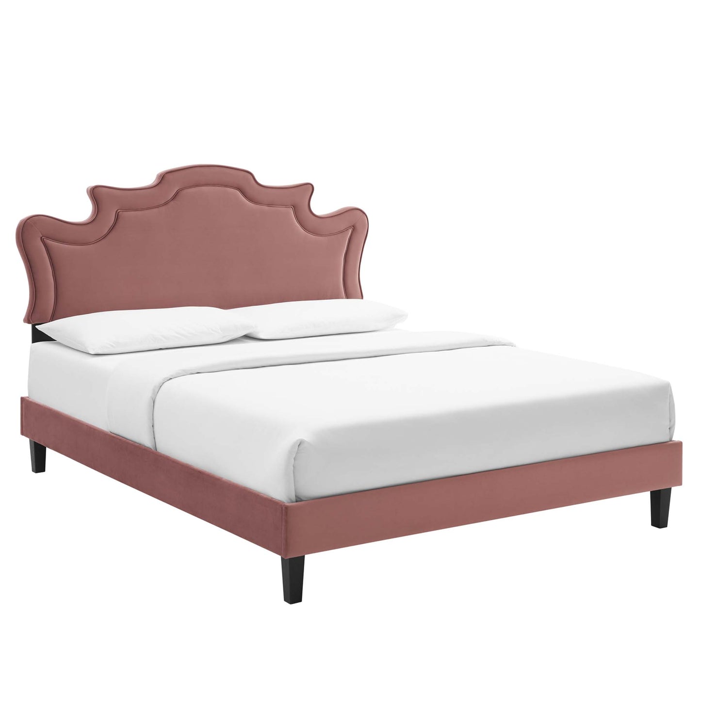 Modway Outlet Neena Performance Velvet King Bed by Modway  Bedroom Furniture Dusty Rose - MOD-6845-DUS