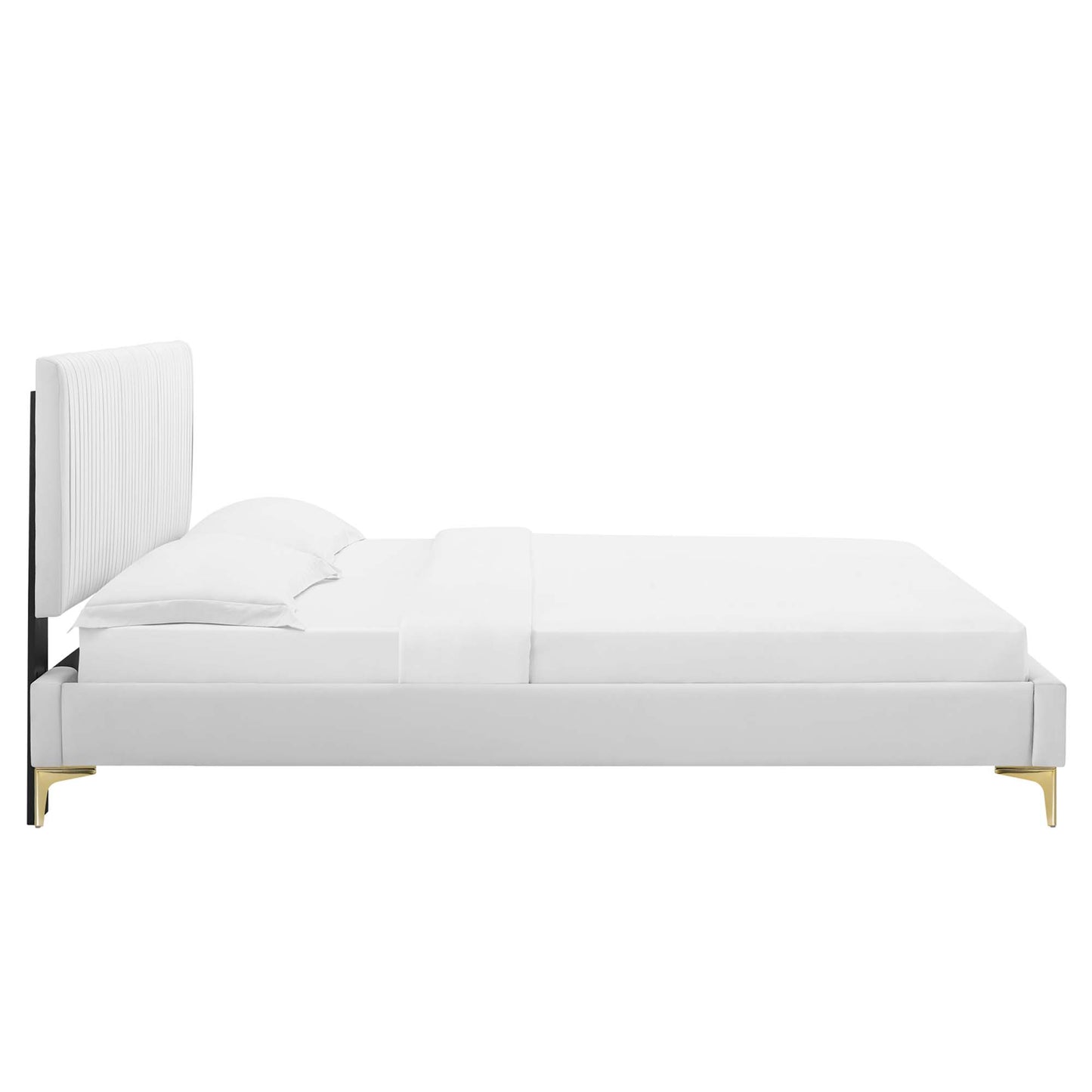 Modway - Peyton Performance Velvet Full Platform Bed by Modway  Bedroom Beds White - MOD-6868-WHI