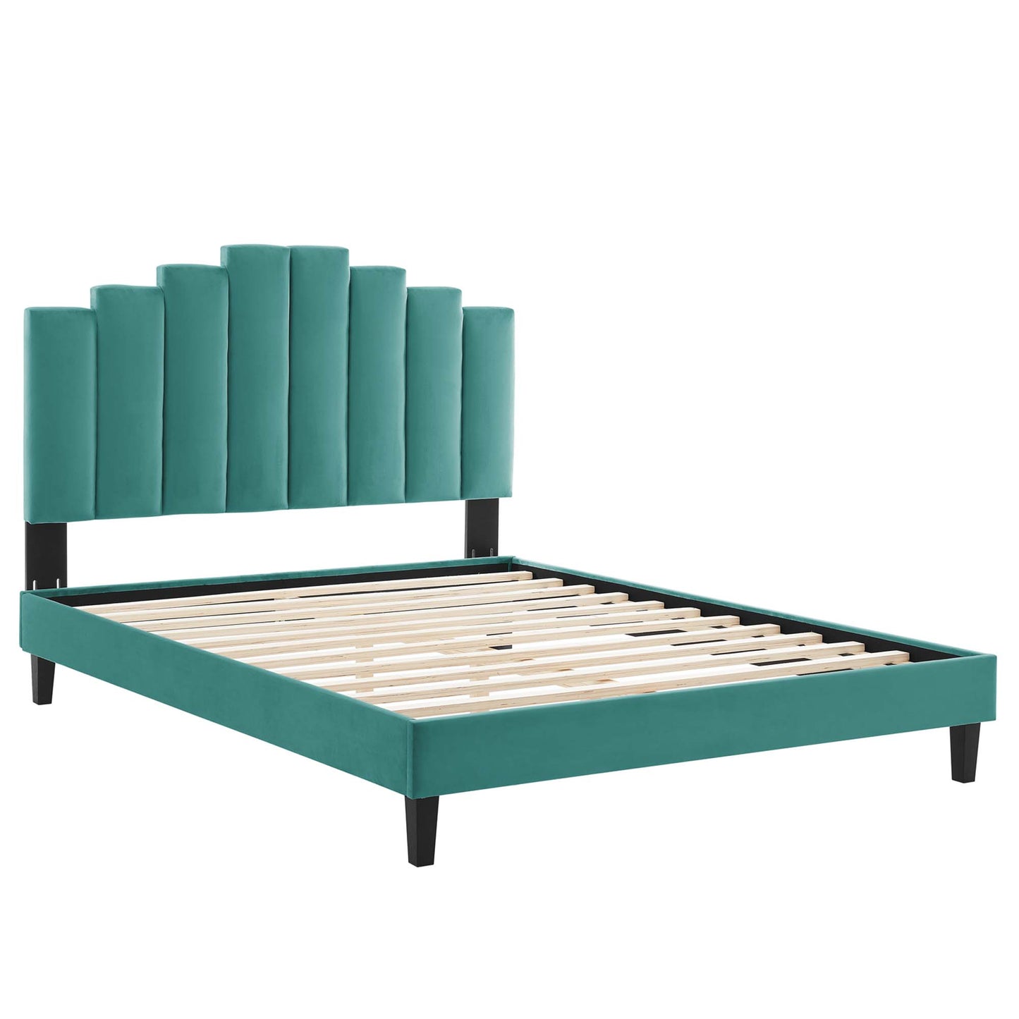 Modway Outlet Elise Performance Velvet Twin Platform Bed by Modway  Bedroom Furniture Teal - MOD-6876-TEA