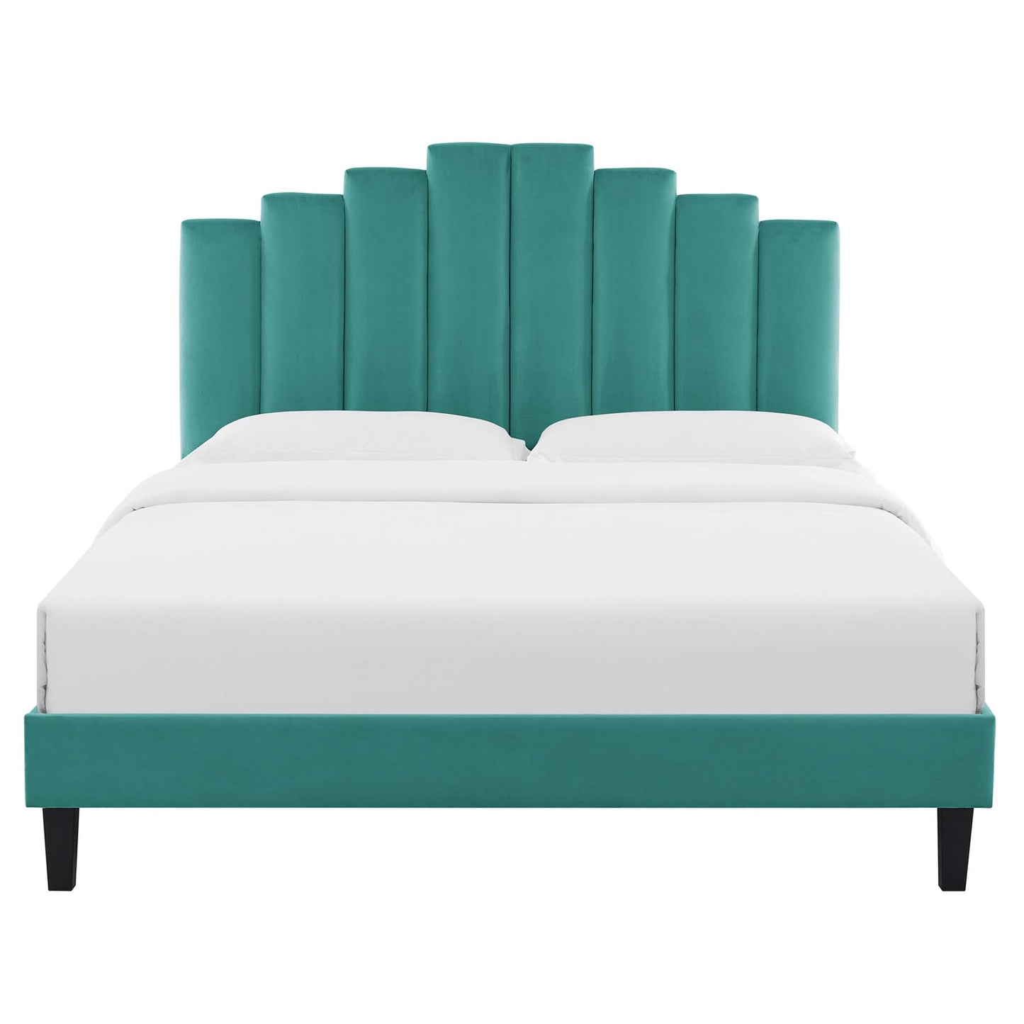 Modway Outlet Elise Performance Velvet Twin Platform Bed by Modway  Bedroom Furniture Teal - MOD-6876-TEA