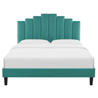 Modway Outlet Elise Performance Velvet Twin Platform Bed by Modway  Bedroom Furniture Teal - MOD-6876-TEA