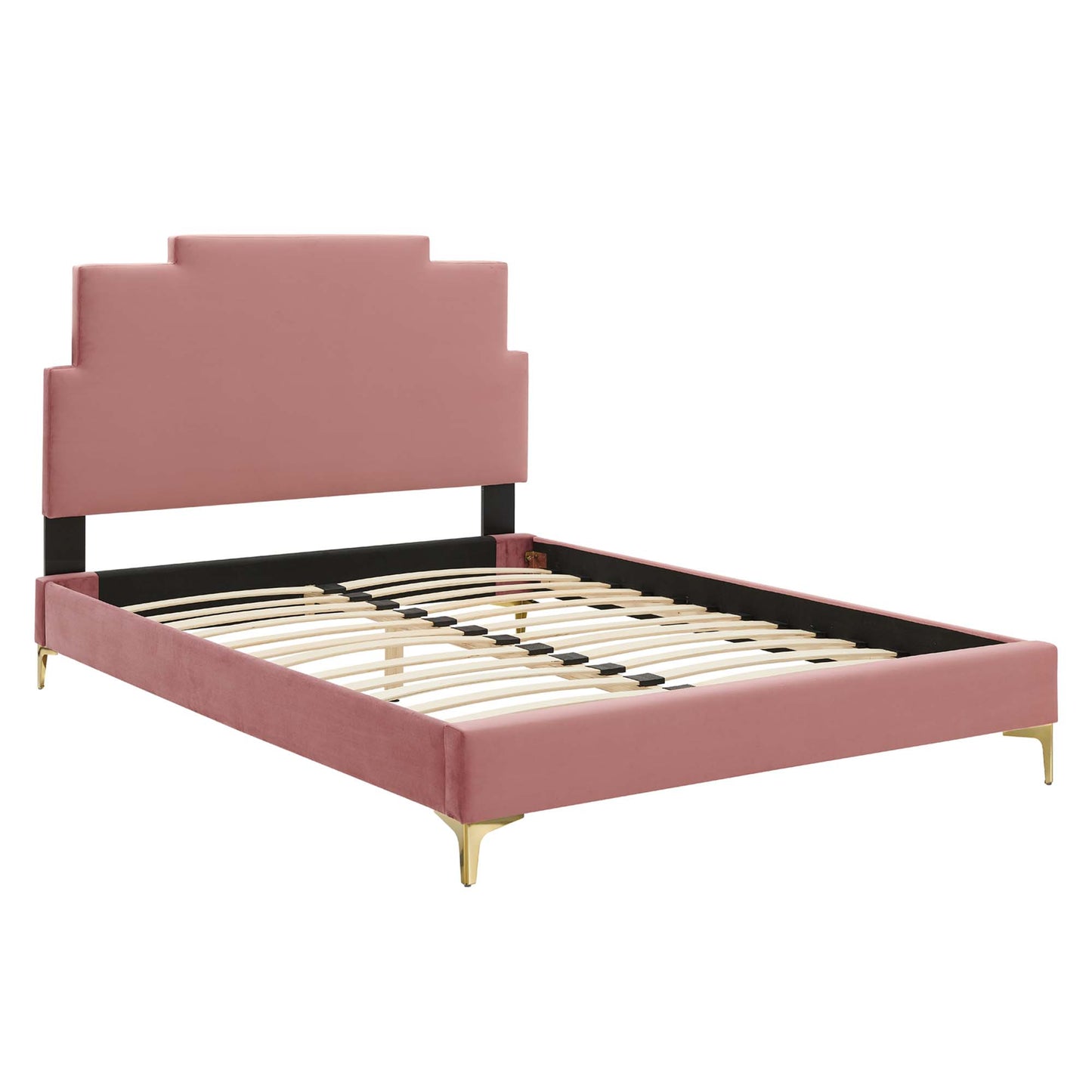 Modway Outlet Lindsey Performance Velvet Twin Platform Bed by Modway  Bedroom Furniture Dusty Rose - MOD-6895-DUS