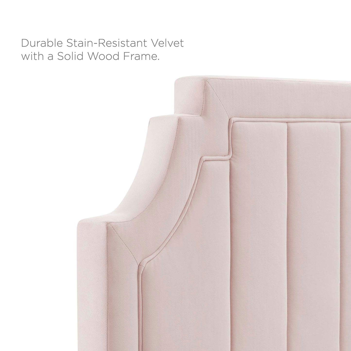 Durable stain-resistant red velvet full platform bed with a clean, low-profile frame and simple headboard.