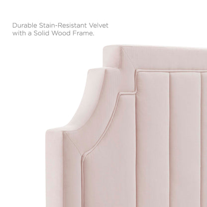 Durable stain-resistant red velvet full platform bed with a clean, low-profile frame and simple headboard.