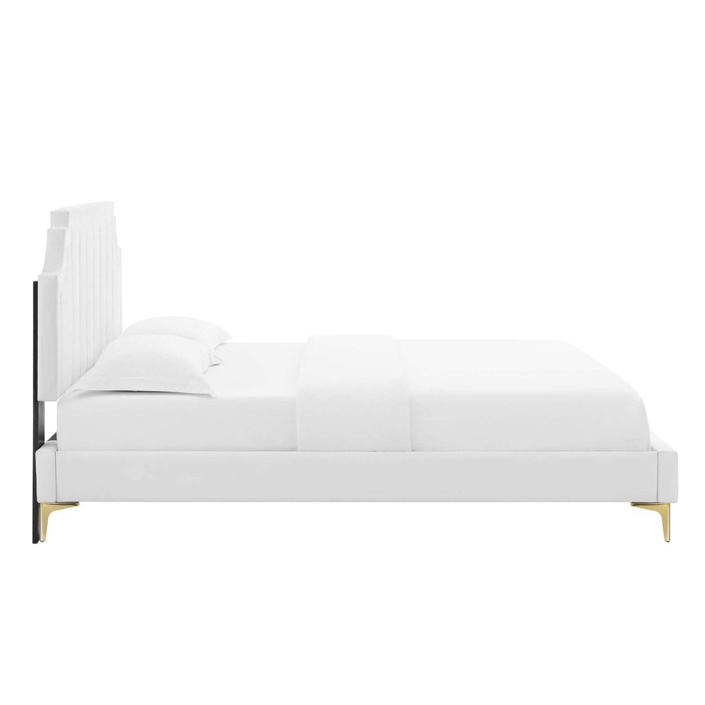 Modway - Sienna Performance Velvet Full Platform Bed by Modway  Bedroom Beds White - MOD-6912-WHI