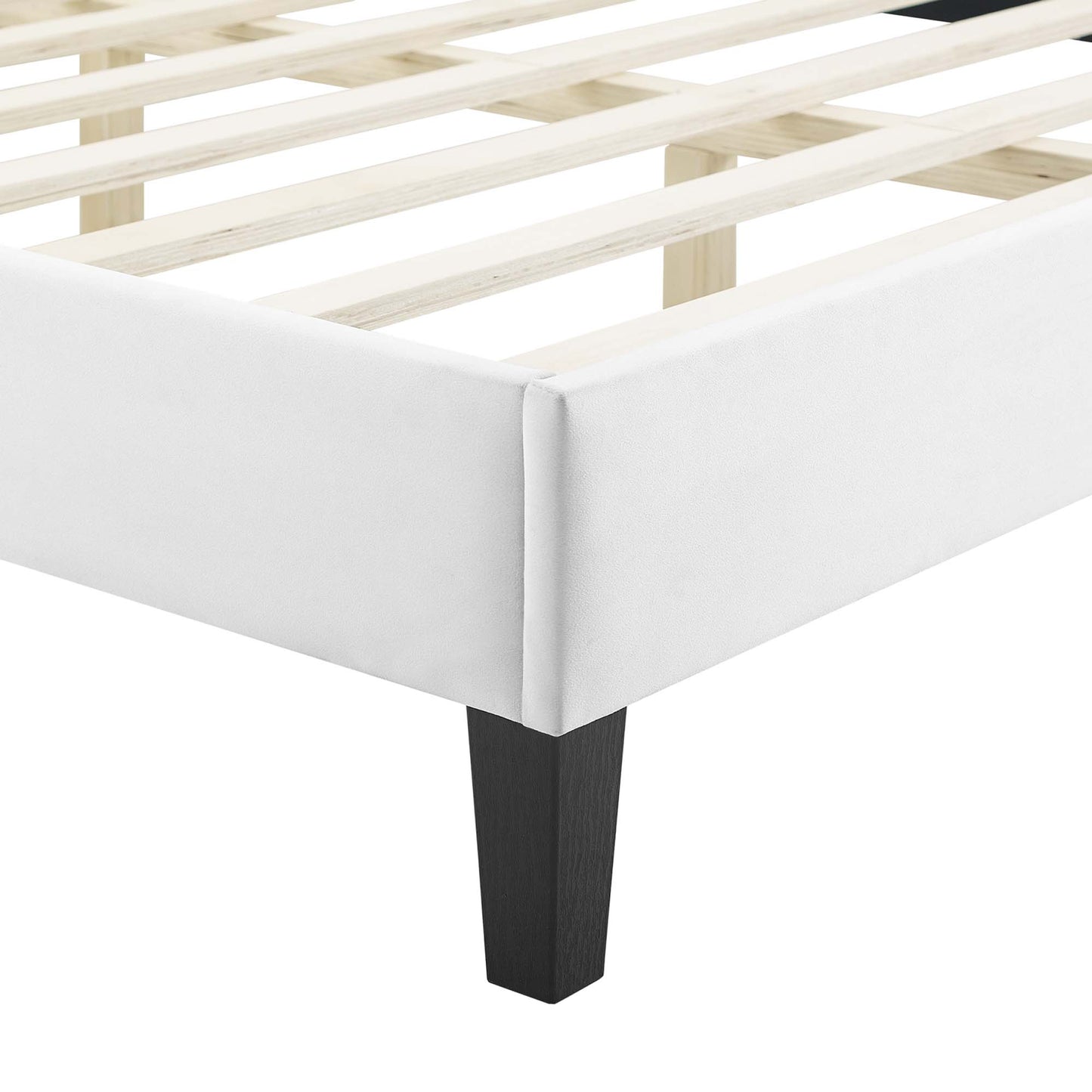 Modway - Sienna Performance Velvet Full Platform Bed by Modway  Bedroom Beds White - MOD-6914-WHI
