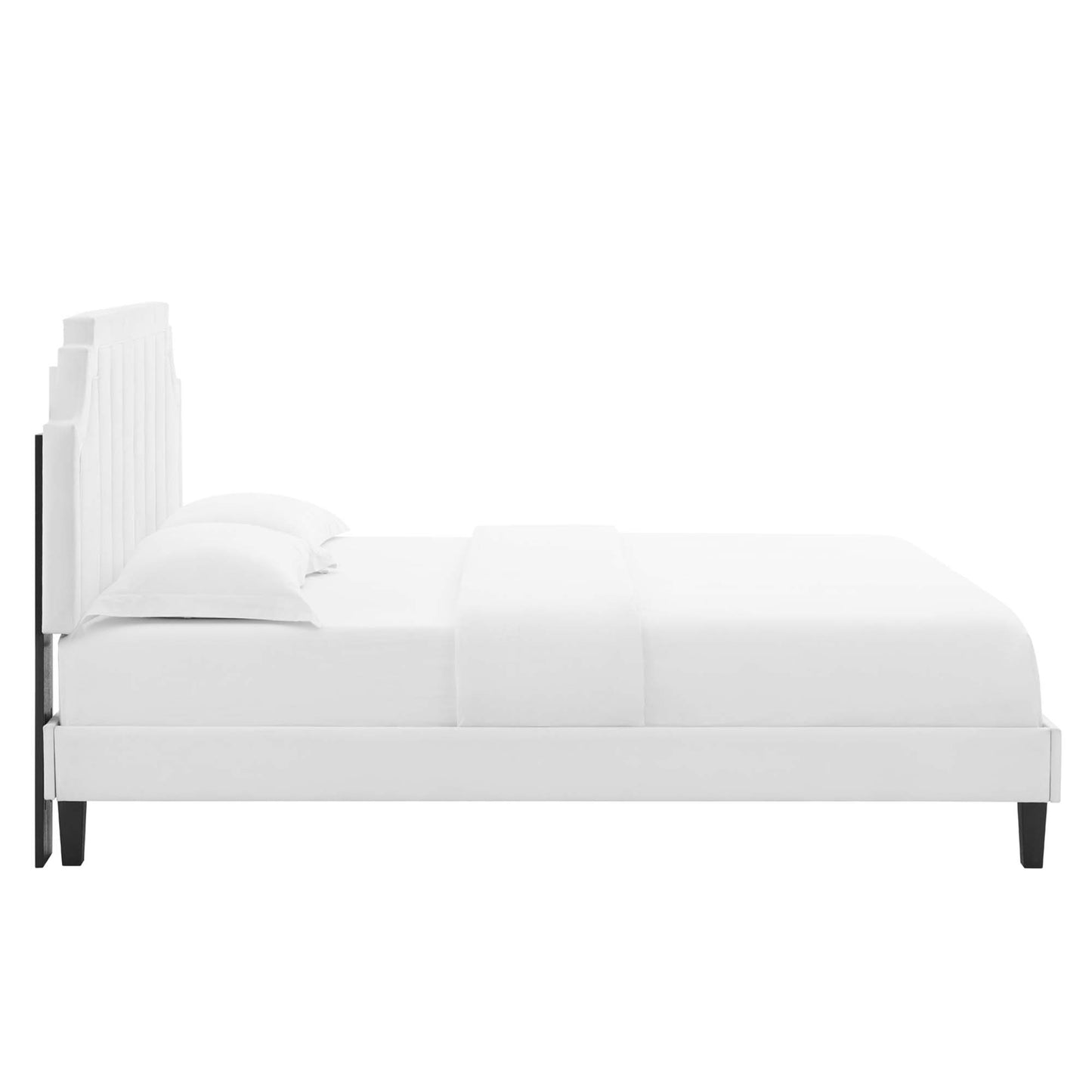 Modway - Sienna Performance Velvet Full Platform Bed by Modway  Bedroom Beds White - MOD-6914-WHI